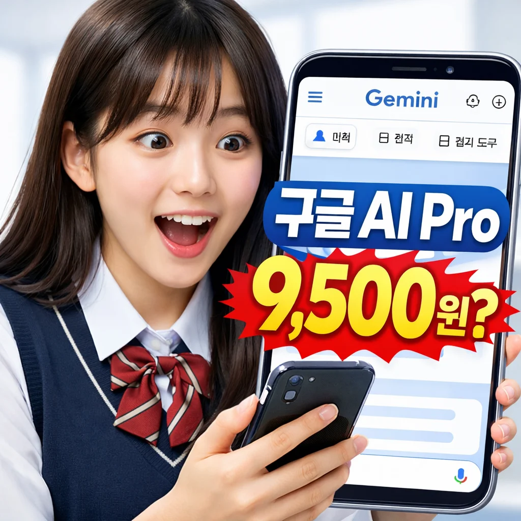 제미나이(Gemini) 월 9,500원 👉 Google AI Pro 가격 할인