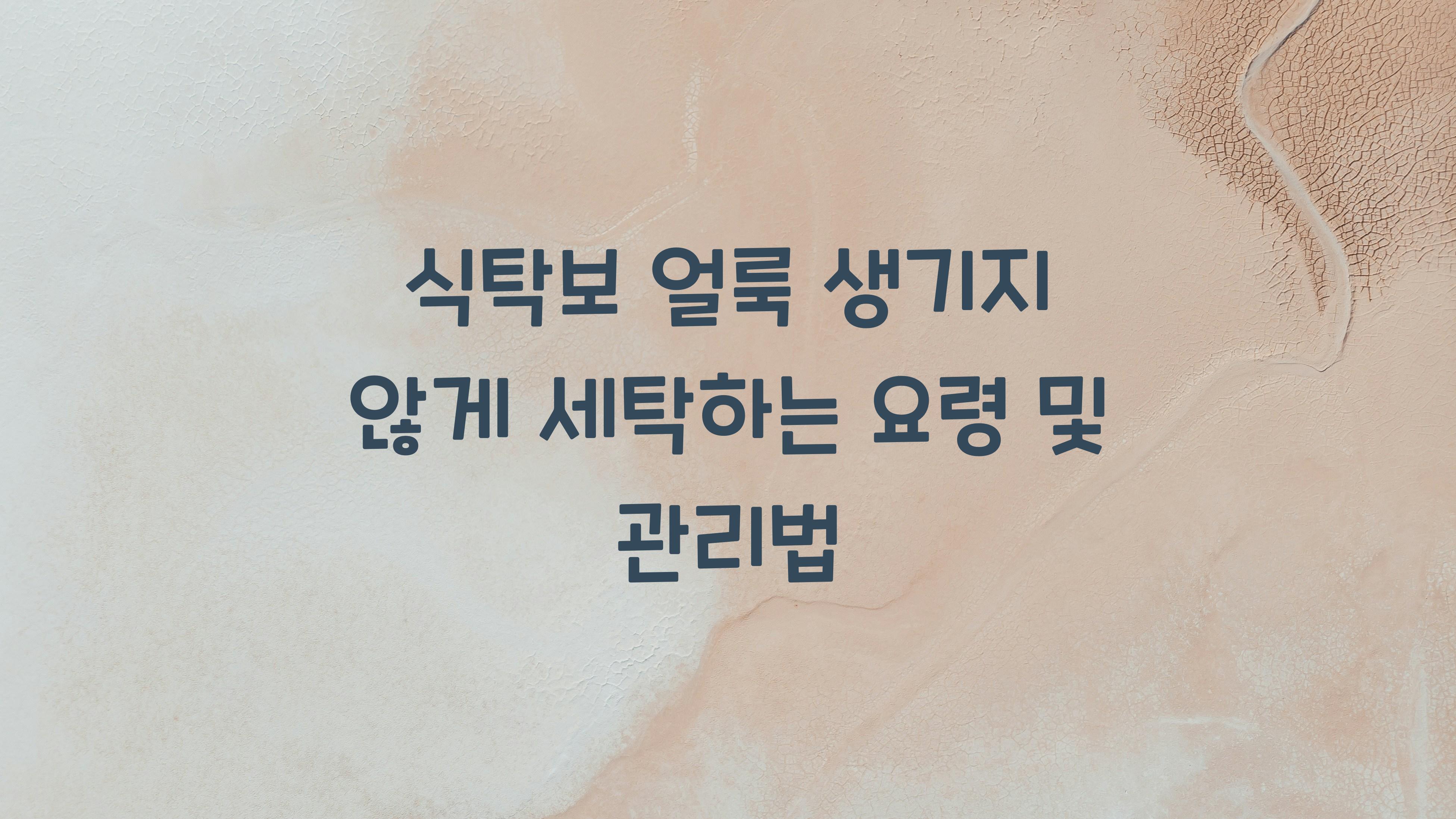 식탁보 얼룩 생기지 않게 세탁하는 요령