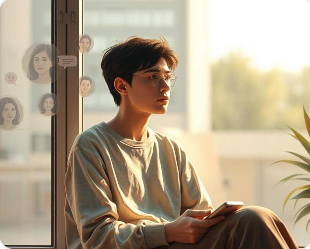 깊은 생각에 잠긴 사람의 모습