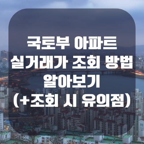 국토부 아파트 실거래가 조회 방법 알아보기