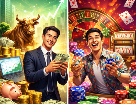 투자와 도박의 차이를 보여주는 사진