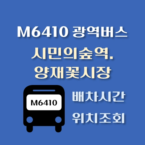 썸네일-M6410번-광역버스-시민의숲역-양재꽃시장-정류장-위치-배차시간