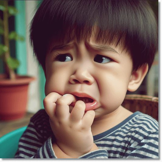 구내염에 걸린 어린이