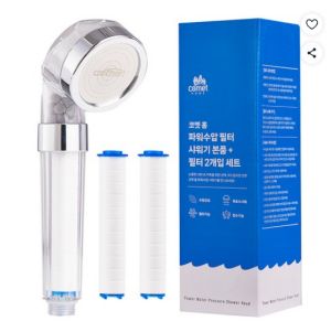코멧 홈 파워수압 필터 샤워기 본품 + 필터 2개입, 1개, 실버