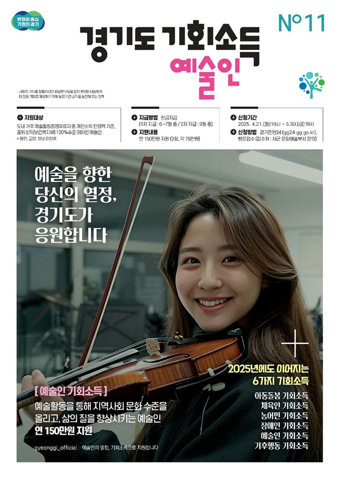 1년 150만원 2025년 경기도 예술인 기회소득 신청하세요 관련사진2