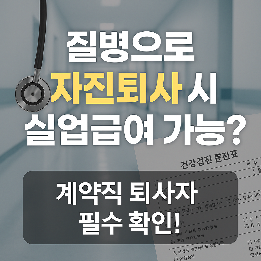 💡 질병으로 자진퇴사 시 실업급여 가능? 계약직 퇴사자 필수 확인!
