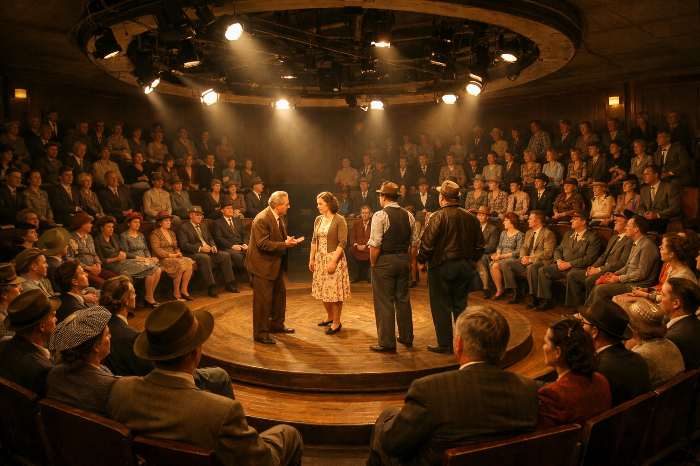 초기 현대 원형극장의 분위기를 보여주는 이미지