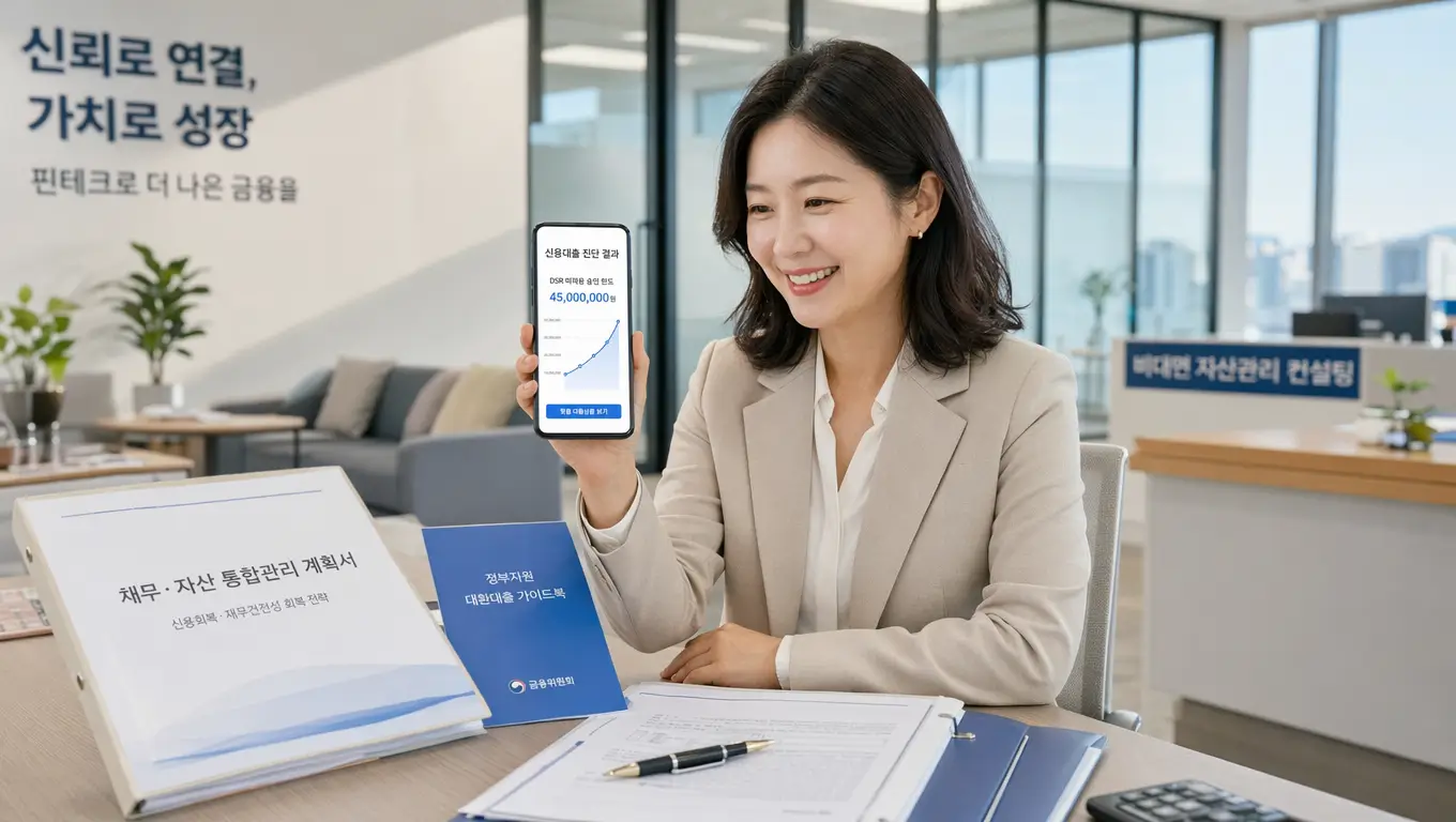DSR 미적용 대출 숨은 잔여 마진을 사수하고 예금담보대출 DSR 필터링 우회 한도를 핀테크 플랫폼으로 비교하는 모습