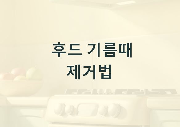 후드 기름때 제거법