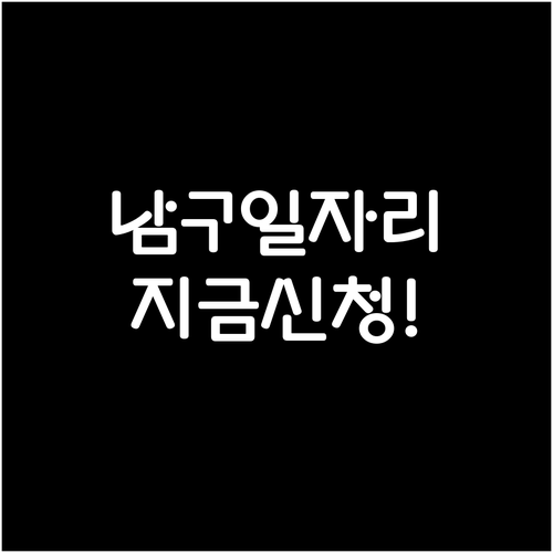 광주 남구 노인일자리 모집 기간과 동..