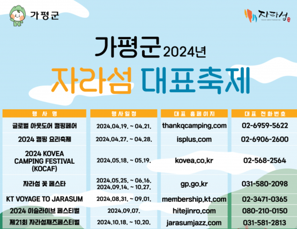 2024 가평군 자라섬 대표 축제 알아보기