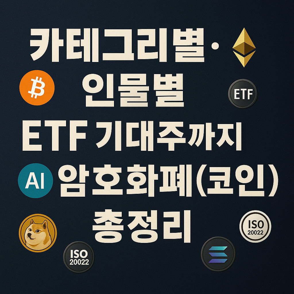 카테고리별·인물별·ETF 기대주까지! 암호화폐(코인) 총정리