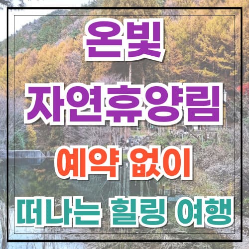 온빛자연휴양림 예약 없이 떠나는 힐링 여행