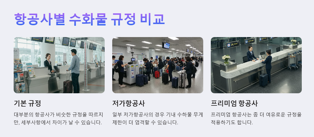 항공사별 수하물 규정