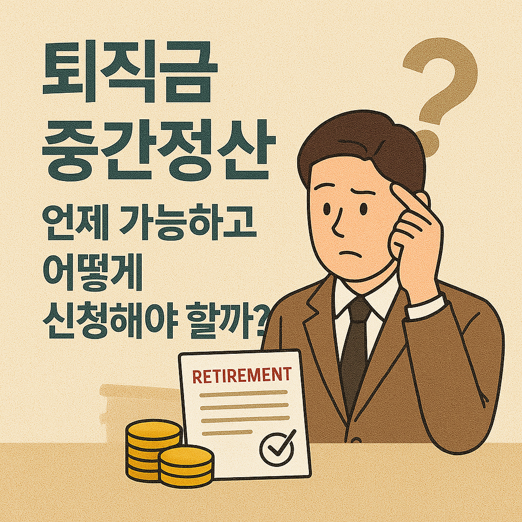 퇴직금 중간정산, 언제 가능하고 어떻게 신청해야 할까?