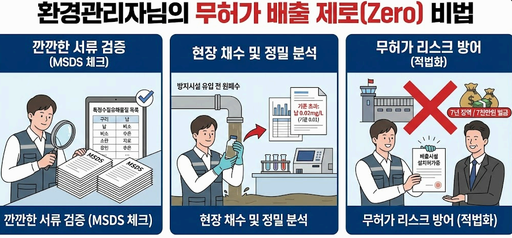 특정수질유해물질 배출시설 허가 대상 &amp; 무허가 적발 시 처벌 수위 완벽 정리