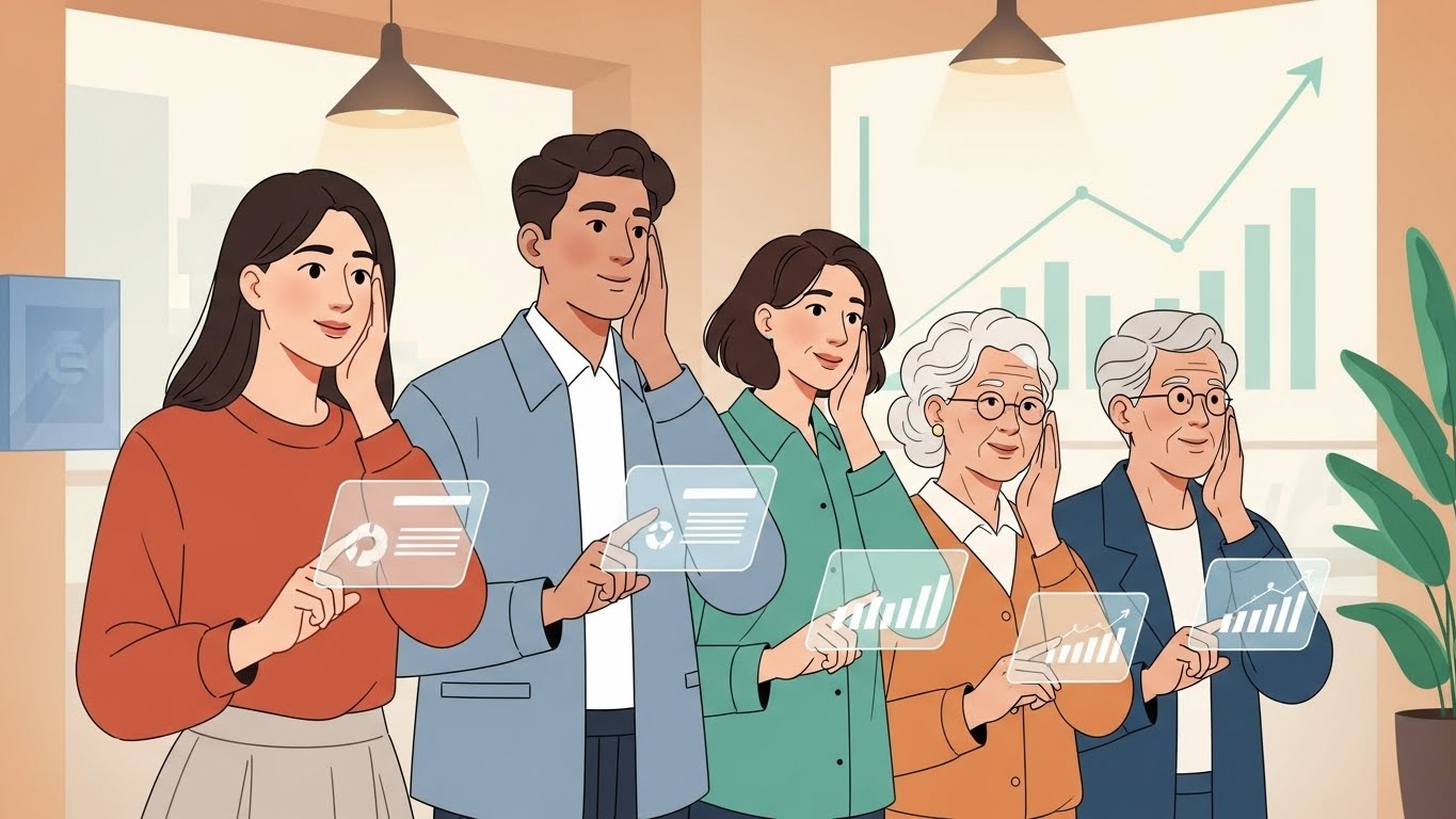 다양한 계층의 사람들이 정책서민금융을 통해 금융 안정을 찾는 모습.