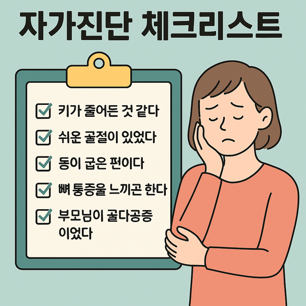 골다공증 자가 체크리스트 이미지