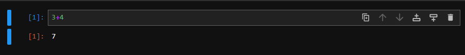 Ctrl + Enter ; 셀에서 3 + 4 를 넣고 ' Ctrl + Enter ' 했을 경우, ctrl+enter , shift+enter 명령어
