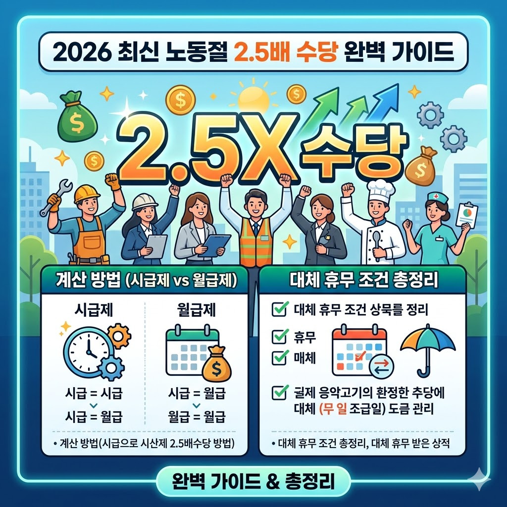 노동절 2.5배 수당 계산법 6가지ㅣ못 받는 이유 해결 총정리