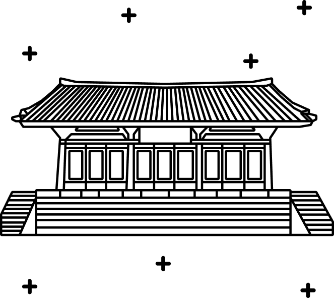대한민국 국보, 49호 예산 수덕사 대웅전, 아이콘, 스케치 (검정색)