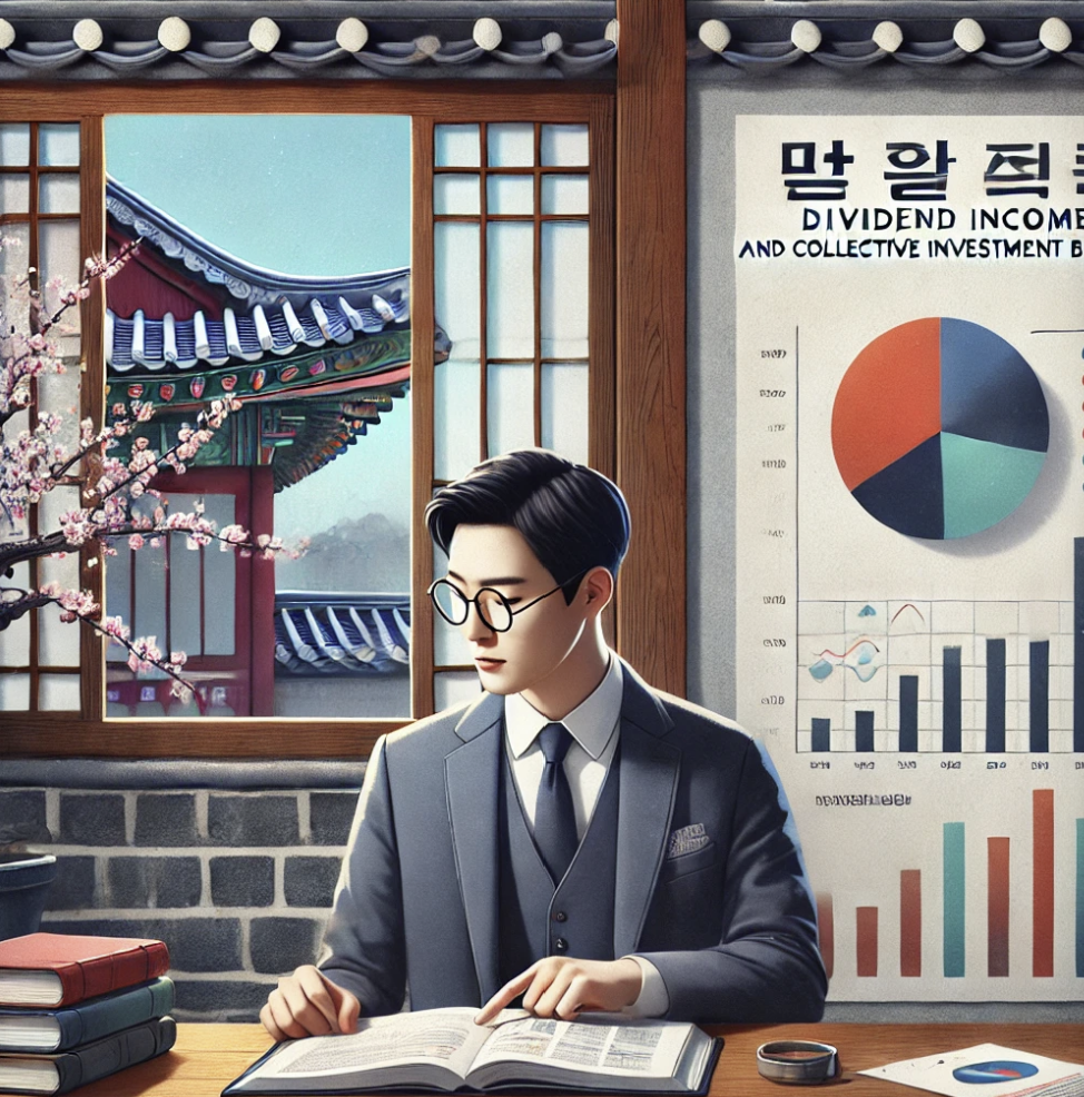 배당 소득과 투자 혜택을 그래프와 도표로 검토하는 투자자의 모습 