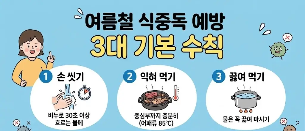 여름철 식중독 예방 3대 원칙
