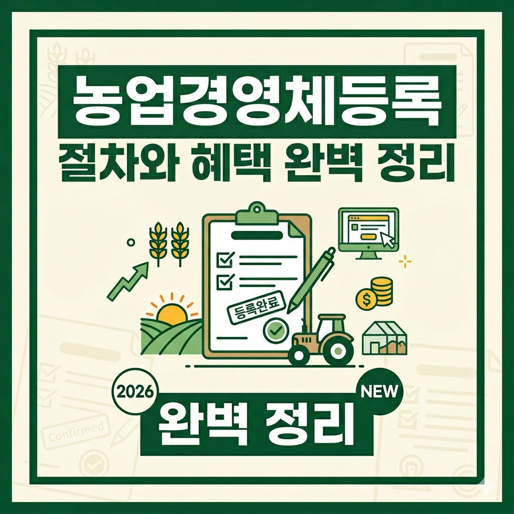 농업경영체등록 절차에 관한 인포그래픽