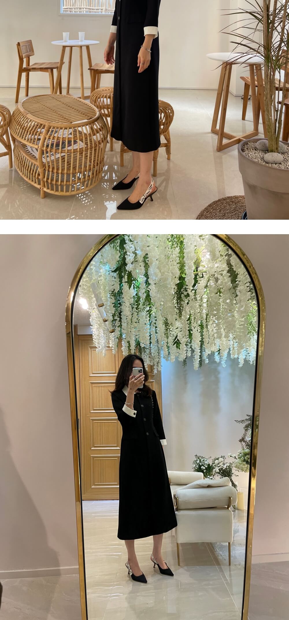 자디올-슬링백-펌프스-미들힐-착용샷