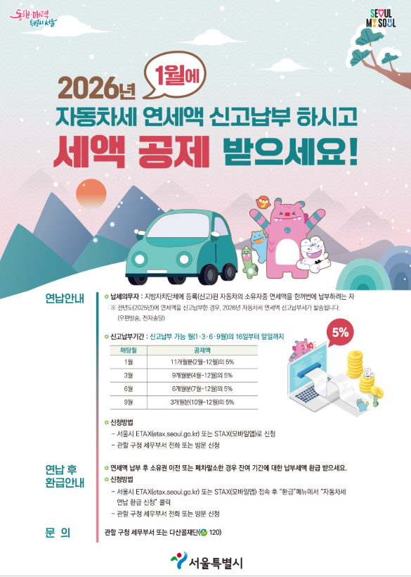 2026 자동차세 연납 할인 안내