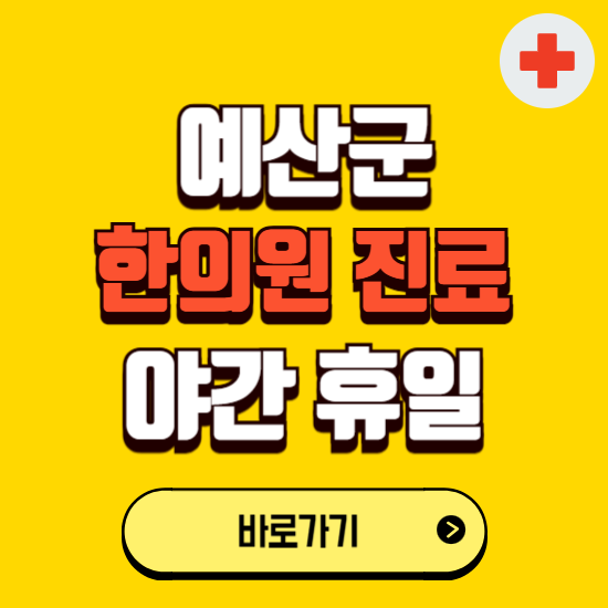 예산군 야간 휴일 한의원 한방병원 찾기 ❘ 24시 일요일 주말 연휴 응급진료 추천 잘하는 곳