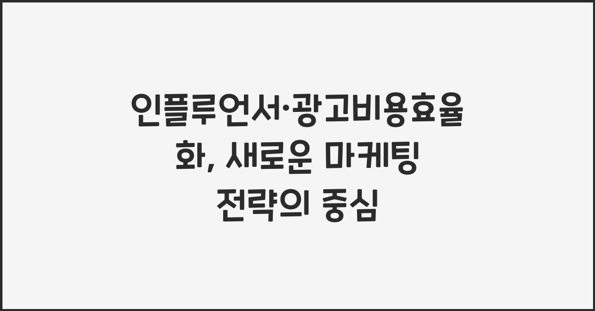 인플루언서·광고비용효율화