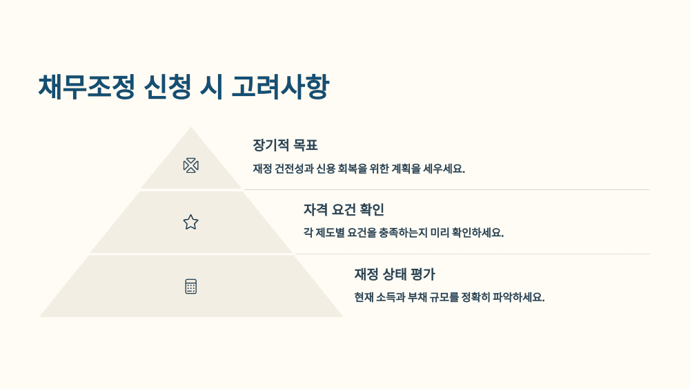 채무조정 신청 시 고려사항