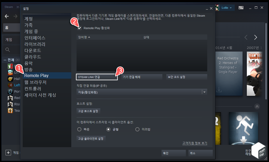 Remote Play 활성화