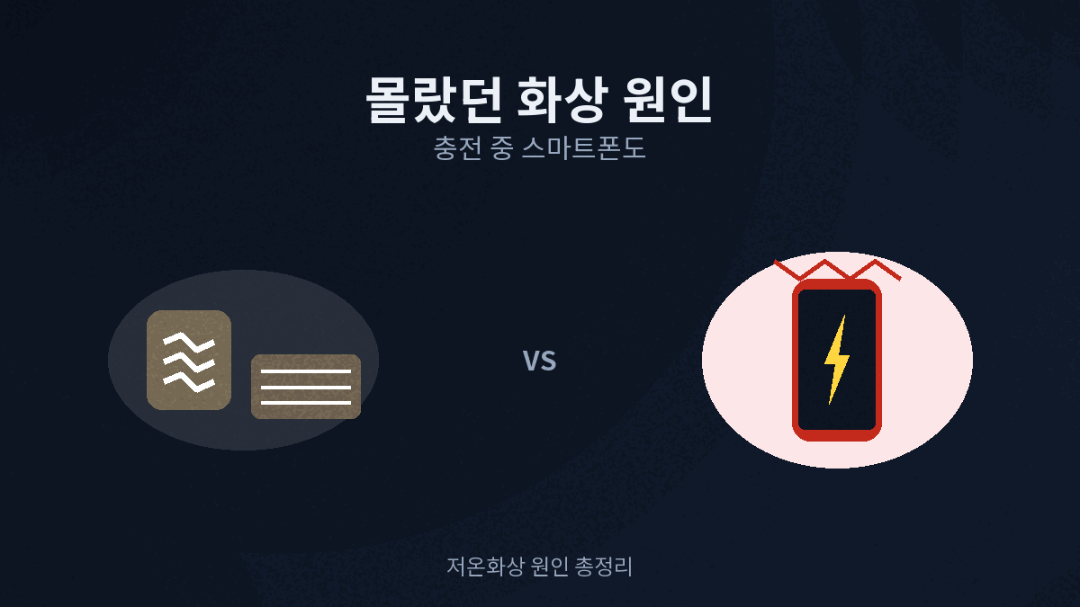 저온화상 원인 핫팩 전기장판 스마트폰 충전 비교