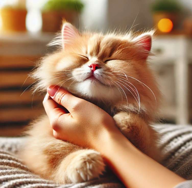 고양이 만족해 하는 그림