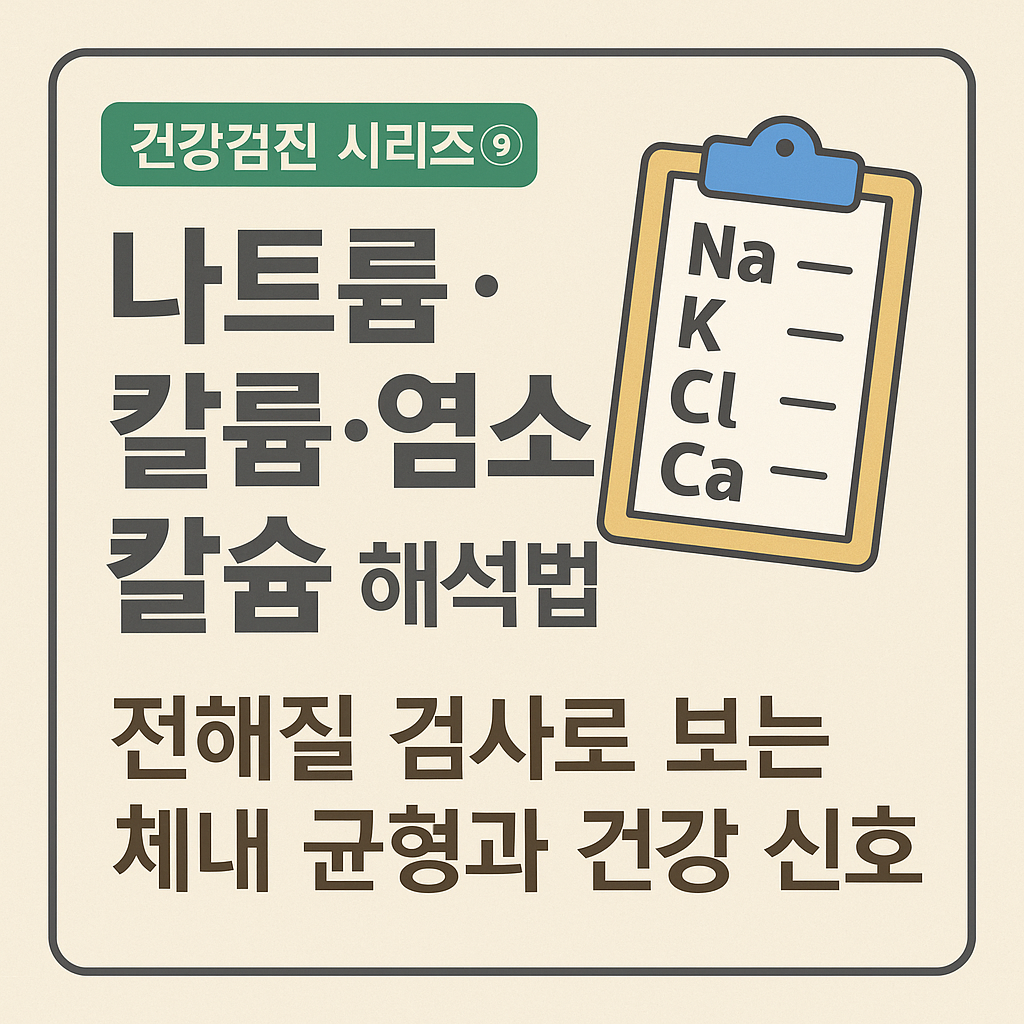 혈액검사 시리즈 ⑨ 건강검진 나트륨&middot;칼륨&middot;염소&middot;칼슘&middot;인 검사 해석 ㅣ전해질 검사로 보는 체내 균형과 건강 신호