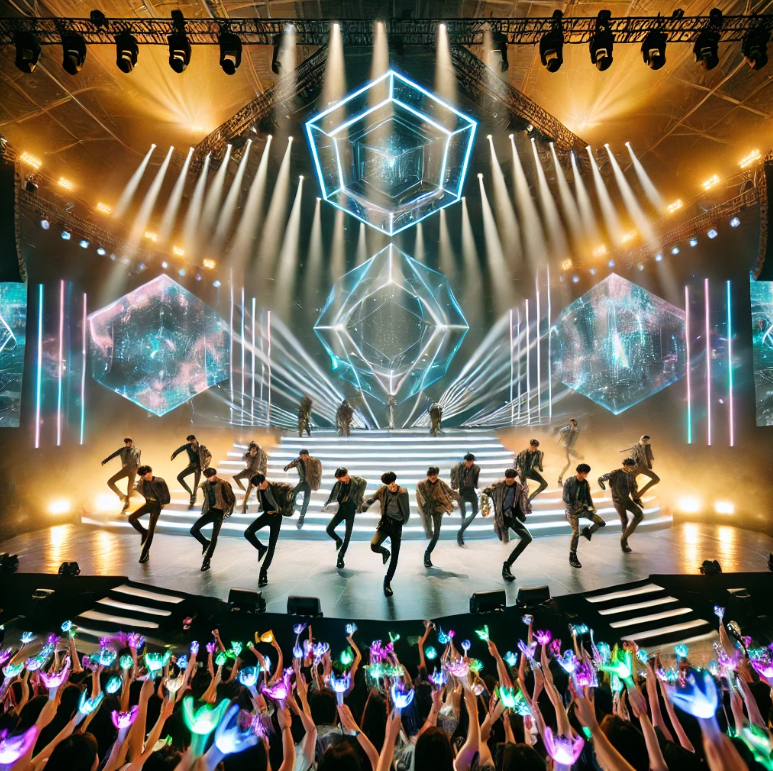 화려한 K-pop 아이돌 퍼포먼스 무대