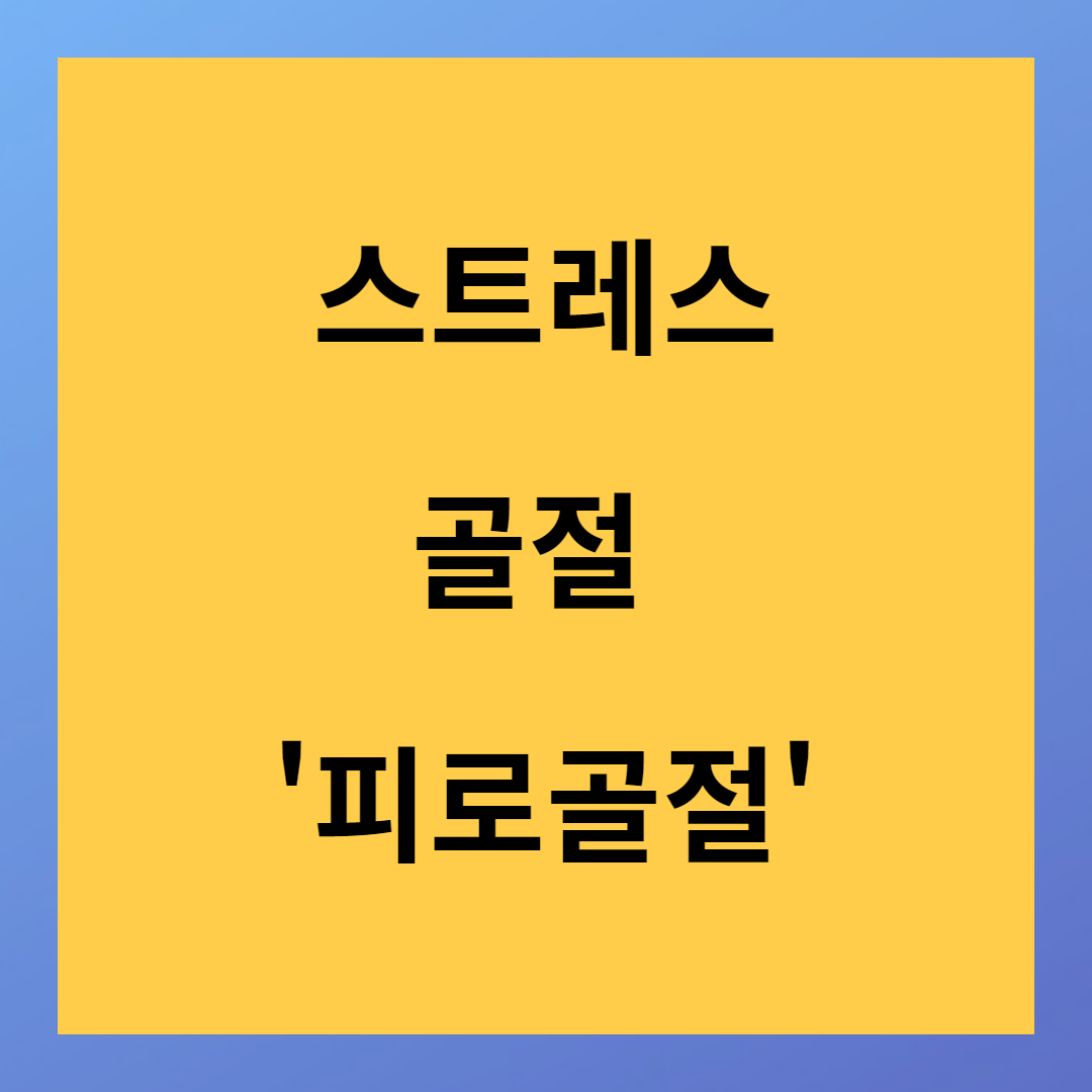 스트레스 골절 '피로골절'