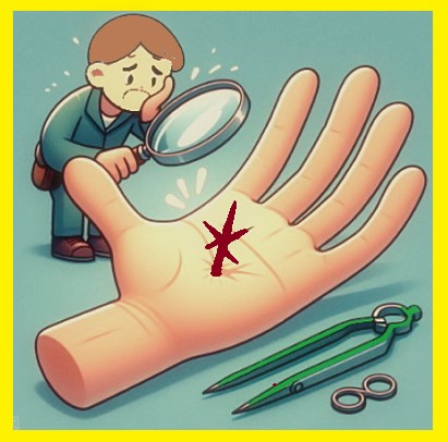 손에 가시가 박혔을 때 모습