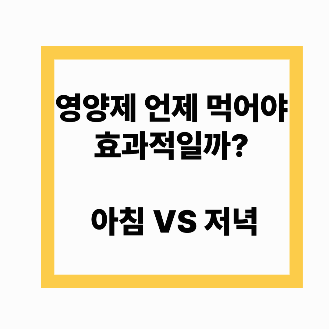 🕒 종합영양제 먹는 시간, 언제 먹어야 효과 있을까? 아침 vs 저녁 비교