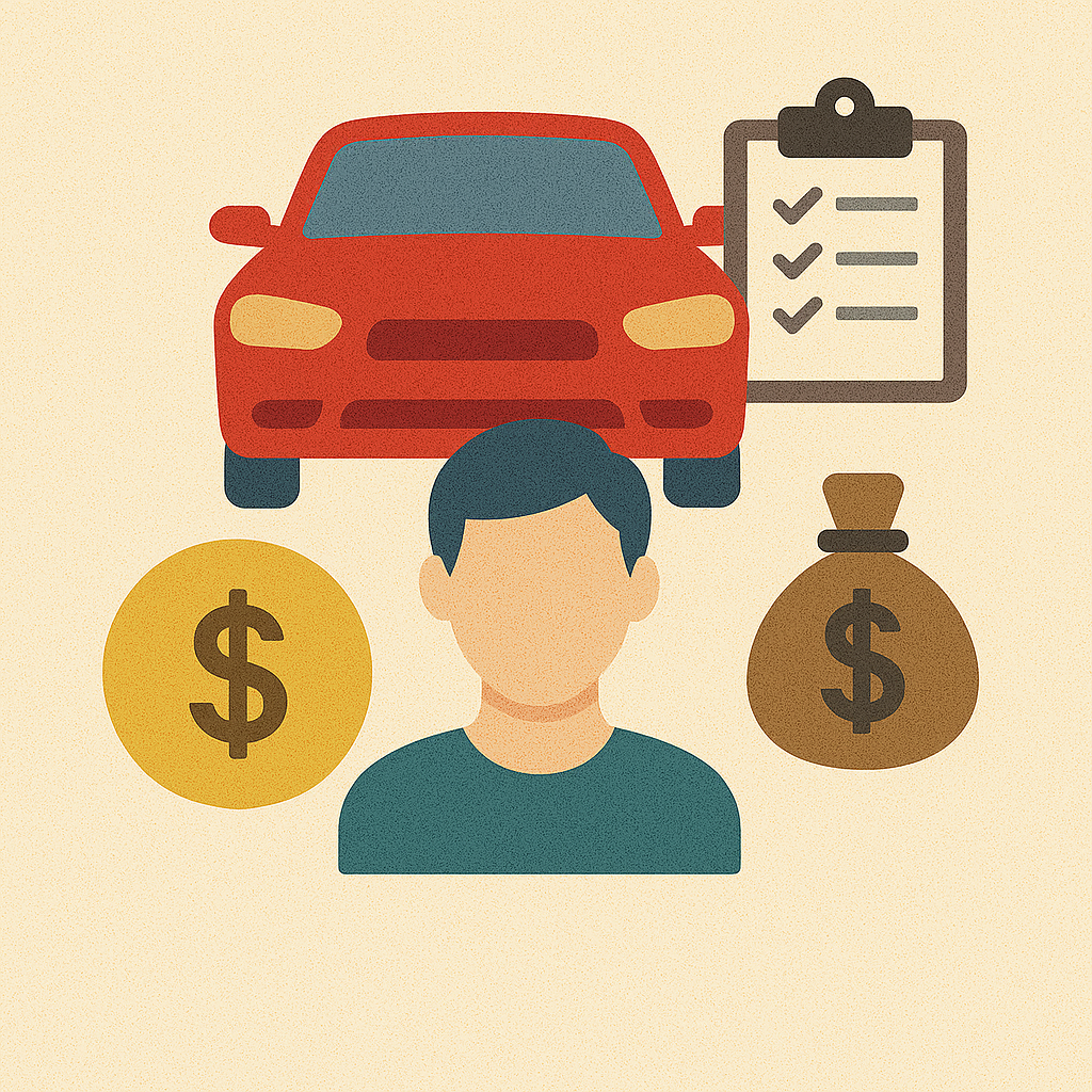 첫 차 구입 시 총 비용 및 유지 비용을 나타내는 인포그래픽 이미지