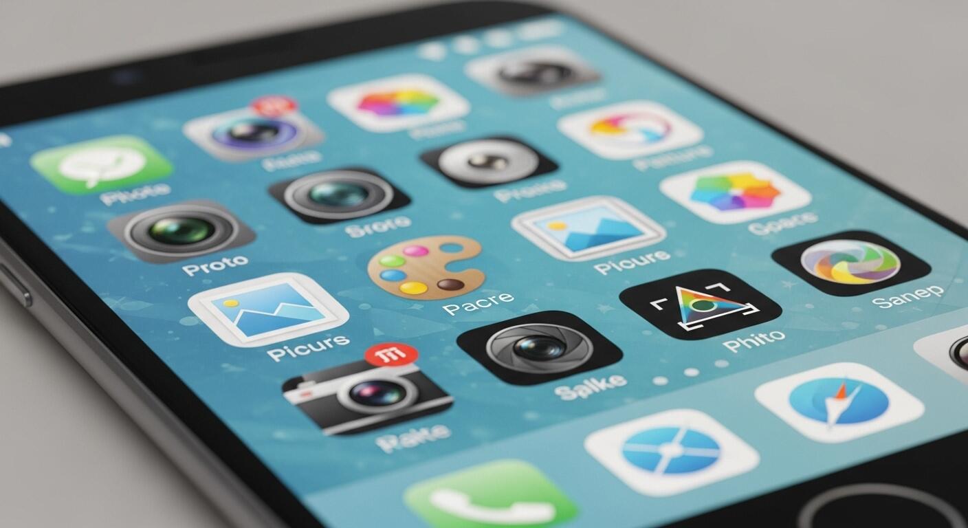 스마트폰 화면에 표시된 다양한 그림 관련 앱 아이콘