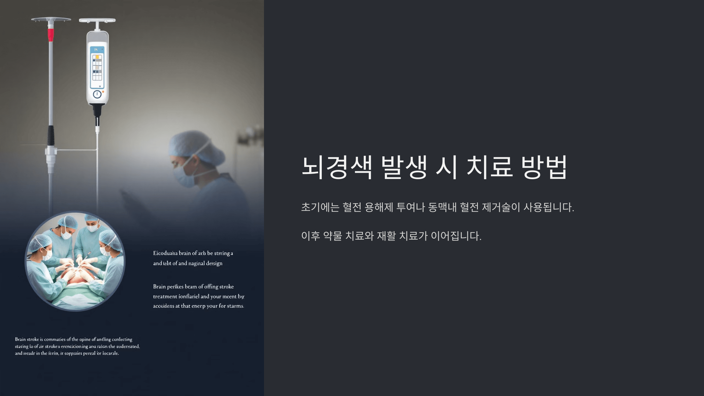 뇌경색과 관련된 사진입니다.