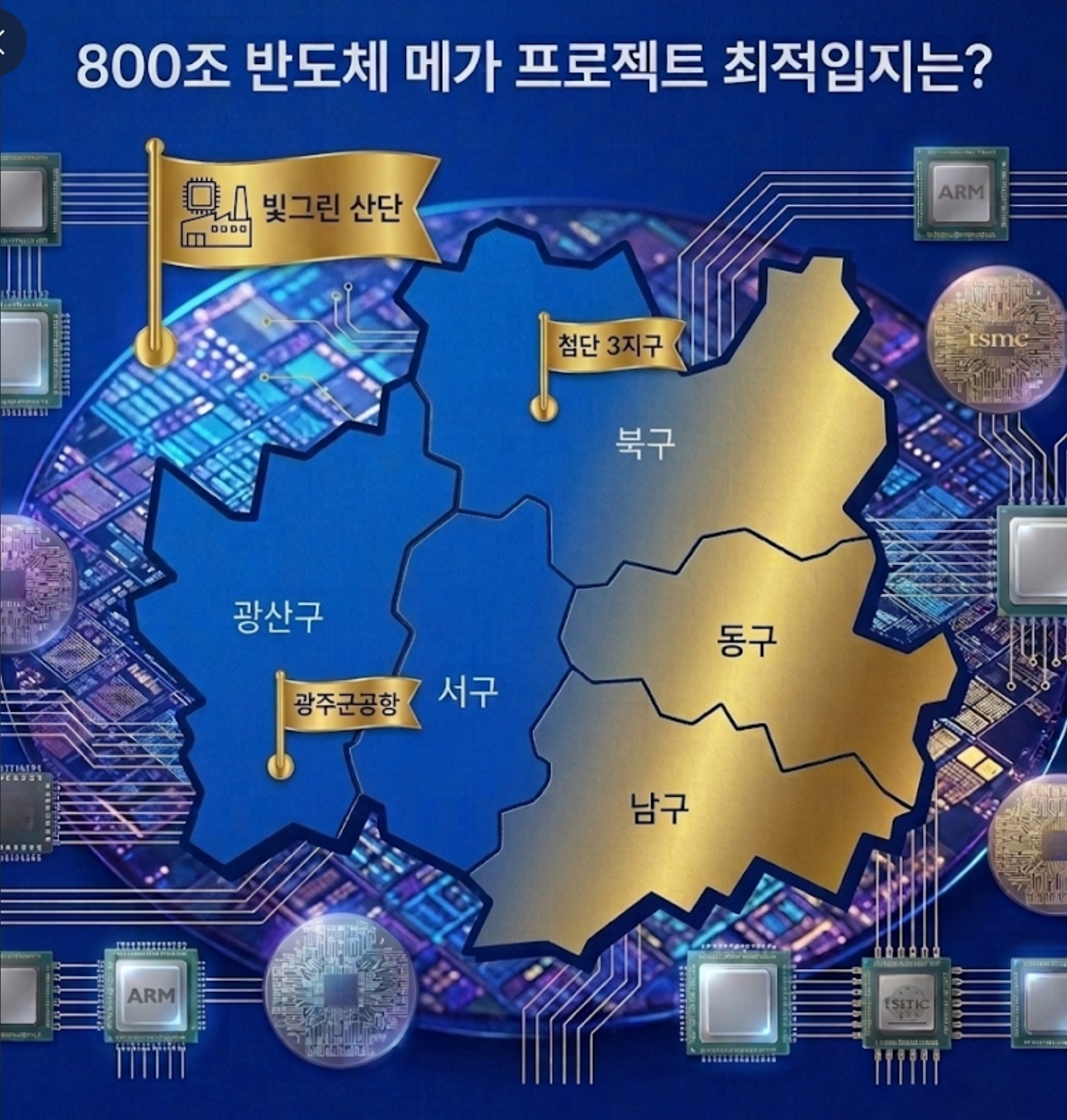 3대 핵심 후보지(군 공항 부지, 첨단 3지구, 함평 빛그린산단)의 입지 경쟁력