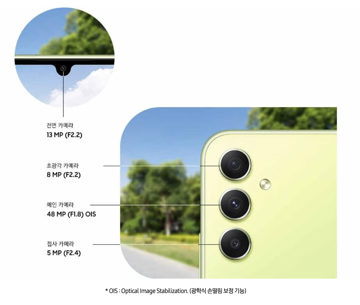 갤럭시 A34 카메라 트리플 렌즈 모듈