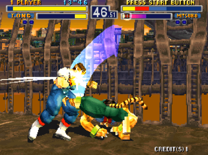 발차기-기술을-사용하여-상대방을-제압하는-화면