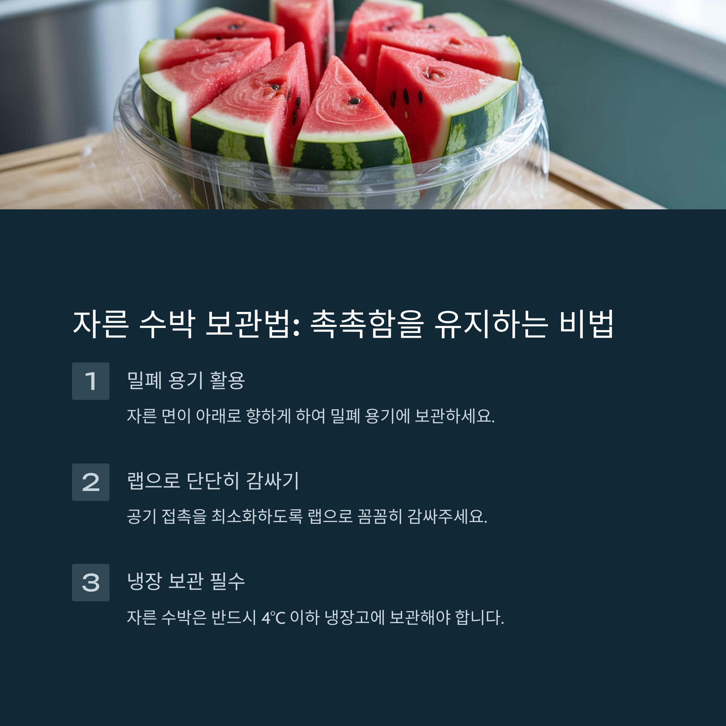 자른 수박 보관법: 촉촉함을 유지하는 비법 🔪