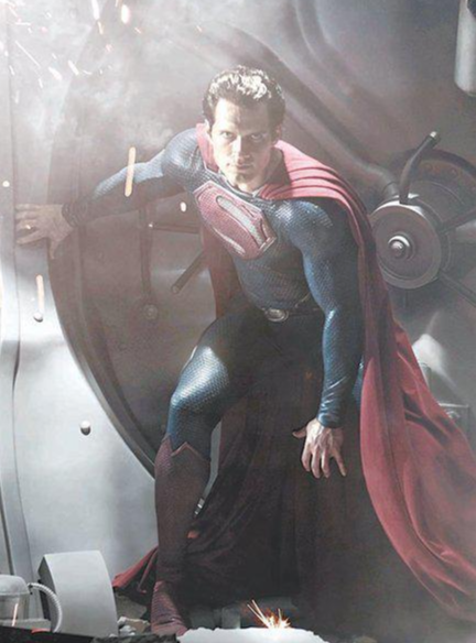 슈퍼맨이 착지하는 모습