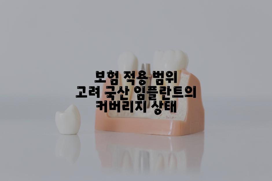 보험 적용 범위 고려 국산 임플란트의 커버리지 상태